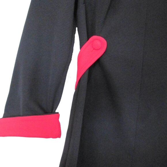 1960s vintage mod top black red shirt size small medium futuristic - Picture 3 of 4